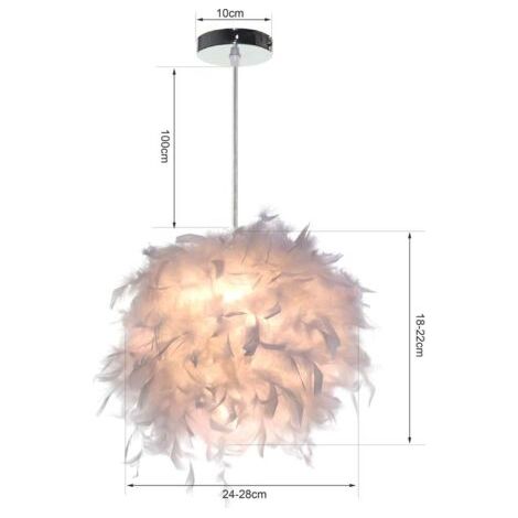 Lampada Sospesa a Forma di Piuma, Moderno Lampadario Bianco da 30 cm per Salotto e Camera Bambini, Senza Lampadina - AUTRES (1/4)