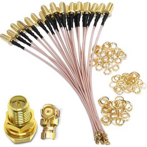 Coaxial cable, RP-SMA female connector, U.FL IPX interface, 20 cm length, for PCI Wifi antenna (1/5)