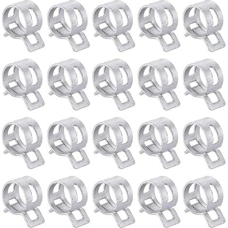 20pcs Collier A Ressort Type Bande Pour Tuyau 10.5mm Argent (1/5)