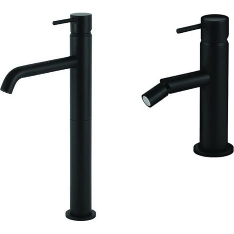 Mezclador de lavabo alto y bidé en negro mate Gattoni Easy KITEASYNO2 (1/3)