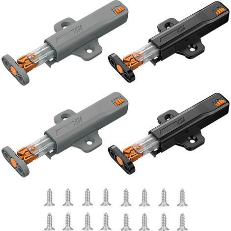 Lot de 4 Loquets Push to Open, ouvre porte d'armoire Heavy Duty 25N Push to Open Serrure de cabine avec mécanisme à ressort Pour Armoires Meubles (1/5)