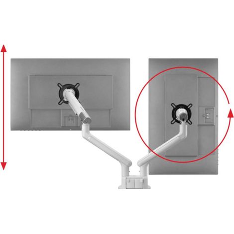 One For All Supporto da tavolo per monitor Design Dual white 2 Display: (s) 33 cm (13) - 81,3 cm (32) Bianco Regolabi