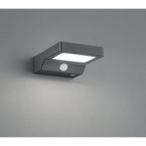 Applique Fomosa Led Antracite IP44 Con Sensore Movimento Ad Energia Solare Trio Lighting