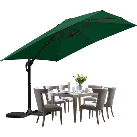 TolleTour Sombrilla verde Ø300 cm: modelo grande para jardines.