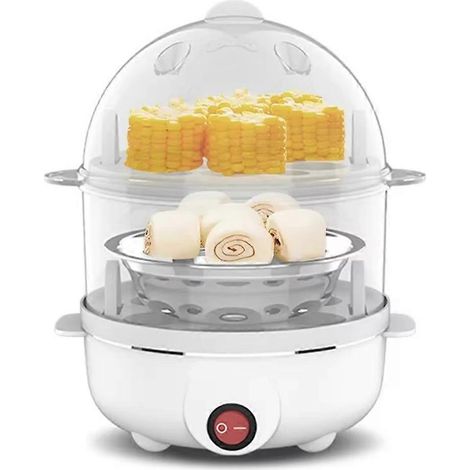 Cuiseur à œufs électrique automatique à vapeur, double couche, multifonction, appareil pour petit-déjeuner, cuisson à l'eau et pochage (États-Unis) (1/5)