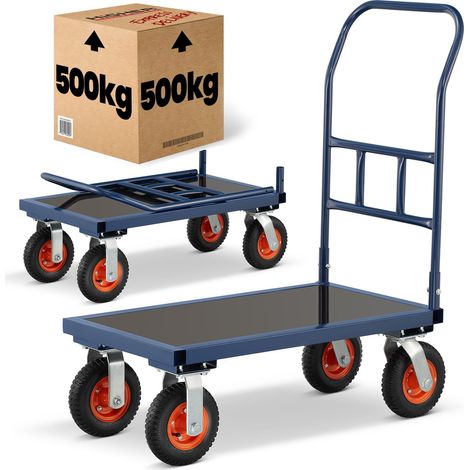 Chariot d'atelier 90x50cm – Charge maximale 640 kg – Hauteur 113 cm – Cadre métal revêtu – Roues pivotantes pour manœuvrabilité (1/5)