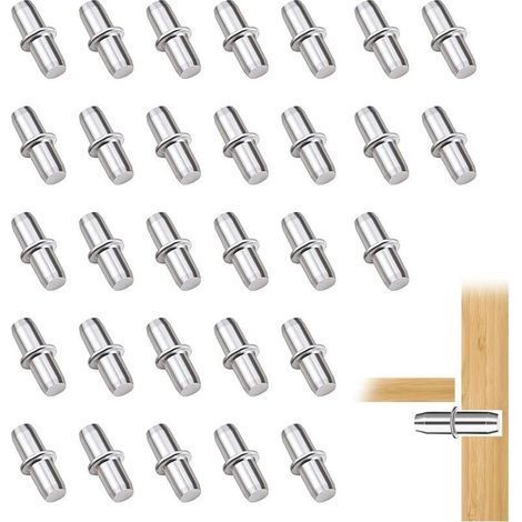 Support D'étagère, 30 Pièces Support De Crémaillère, 5mm Taquet Etagere pour Meubles, Armoires, Supports D'étagères, 5 x 16mm (1/5)