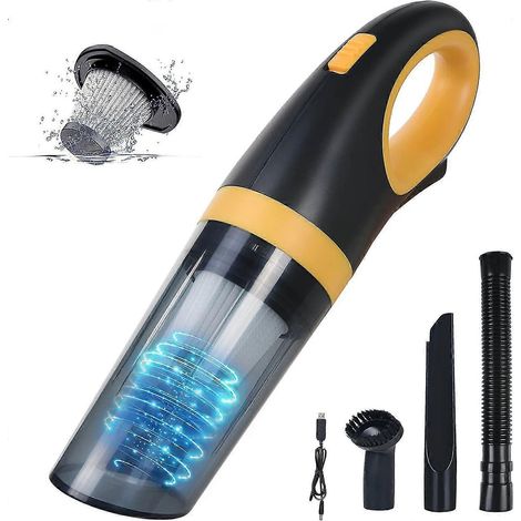 Aspirateur à main 120 W, aspirateur de voiture rechargeable 8500 Pa pour voiture et cuisine, puissant aspirateur de table sans fil avec filtre lavable (1/5)