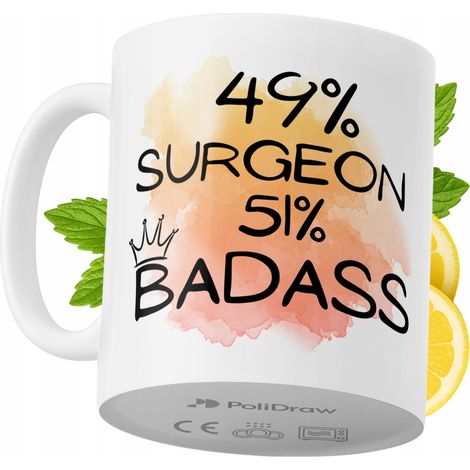 Mug humoristique pour chirurgien, avec texte amusant et design graphique. Idéal pour les anniversaires, les fêtes et les occasions spéciales. Mug premium pour la maison, le bureau et le travail. Blanc (1/5)