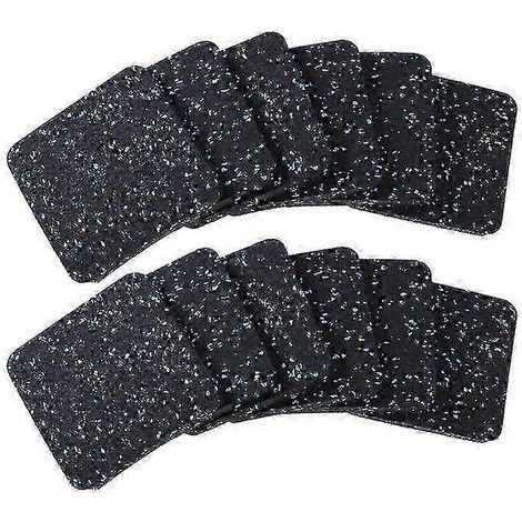 Lot de 12 tapis de course - Coussinets antichoc en caoutchouc épais pour appareils de fitness. 10 x 10 x 1 cm. noir et bleu. protection du sol et réduction du bruit (1/5)