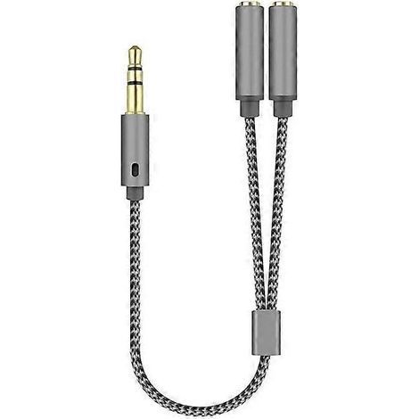 Adaptateur/répartiteur de câble audio pour casque/microphone 3,5 mm, 1 mâle vers 2 femelles (1/5)