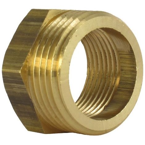 Arcanaute – Raccord laiton mamelon réduit mâle/femelle 1'1/2 - 3/4' (40/49-20/27) – Pour étanchéité filetage – Compatible installations sanitaires (1/2)