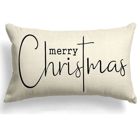 Housse Coussin Noel 30x50 Lot de 2 Housse Coussin 30x50 père Noël Wapiti Coton et Lin Décoratif Taie d'oreiller pour Decoration Noel 30 x 50 cm (1/5)