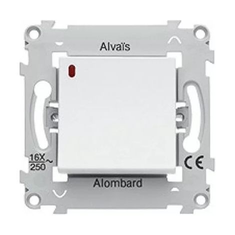 Schneider ALB81052 Illuminated closing pushbutton with 230V Alvaïs lamp - white