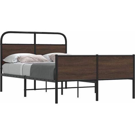 Bettgestell ohne Matratze 120x190 cm Braun Eichen-Optik