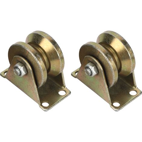 Lot de 2 roulettes de type V pour portail coulissant, rail de guidage à gorge en V pour porte coulissante de machine industrielle (1/5)