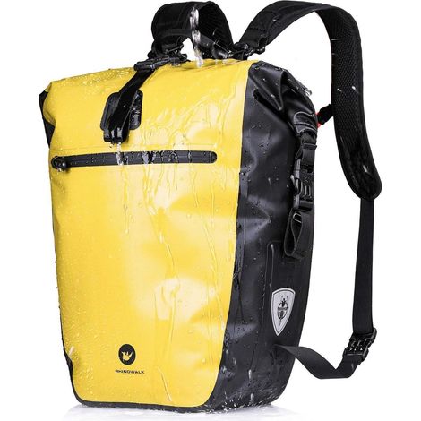 Fahrradtasche 3in1 27-30L Wasserdicht Gepäckträger Laptop Gelb (1/5)