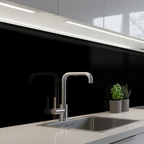 Kitchen Splashback Black 200x80 cm (1/5)