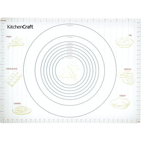 KitchenCraft - Stuoia da forno antiaderente con misure, plastica, extra-large, 61 x 45 cm