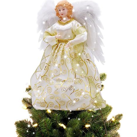 Ange LED pour Sapin de Noël – Cime illuminée alimentée par piles, décoration festive intérieure et extérieure, Topper Sapin (1/5)