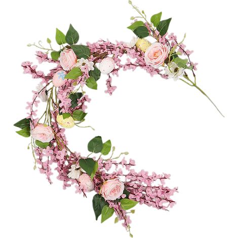 Künstlicher Blumengirlande, naturgetreue, dekorative künstliche Blumenranke für Zuhause, Party, Hochzeit, Rosa (1/3)