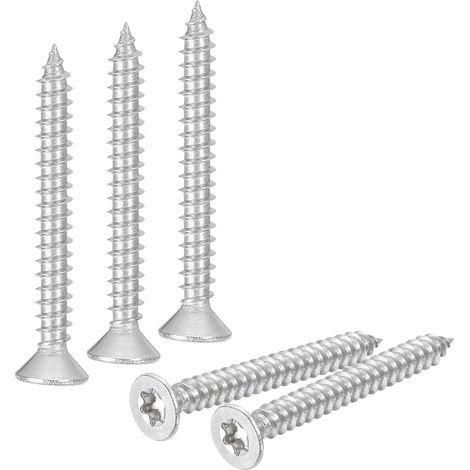 60 Pièces Vis Torx à Tête Plate M4 x 35 mm pour Bois (Argent) (1/5)