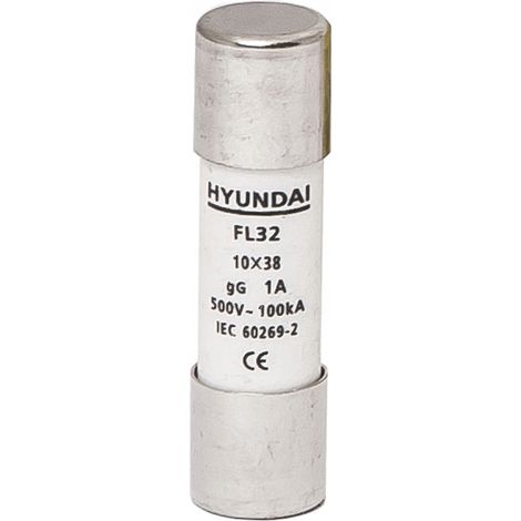 HYUNDAI - FUSIBLE CYLINDRIQUE 10X38, GG, COURANT IN=1A