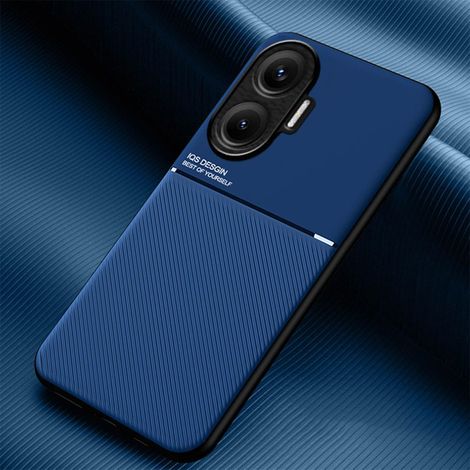 Coque pour Xiaomi Poco F7 5G, Grâce Exquis Mode Texture Doux Étui, Premium Très Mince Antichoc Antidérapante TPU + PU Bumper Silicone Housse. Bleu (1/5)
