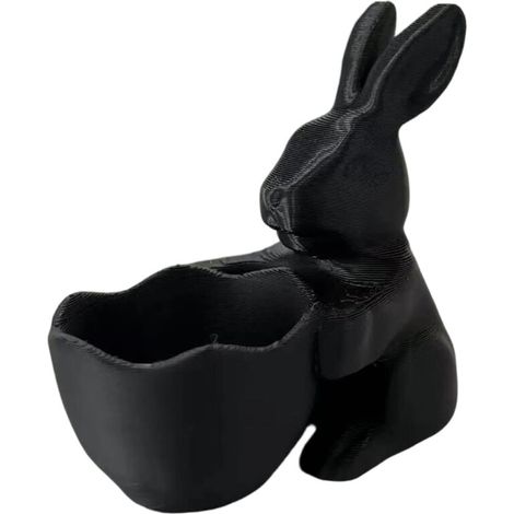 Ciotola per caramelle a forma di coniglietto pasquale, ciotola da portata, contenitore - Nero