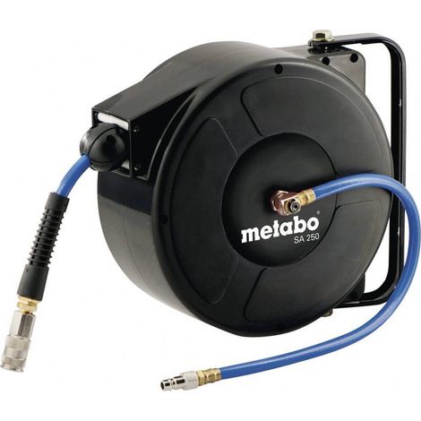 Metabo – Enrouleur pneumatique 8m – Pression max 15 bar – Raccord rapide 1/4 – Dévidoir plastique avec fixation murale (1/5)