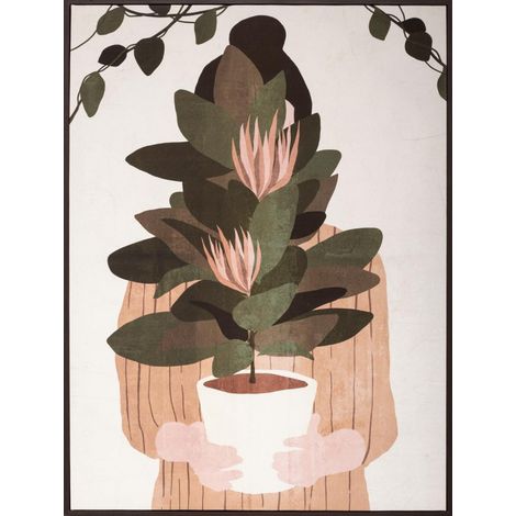 Toile imprimée portrait encadrée 58 x 78 cm atmosphera - dahlia