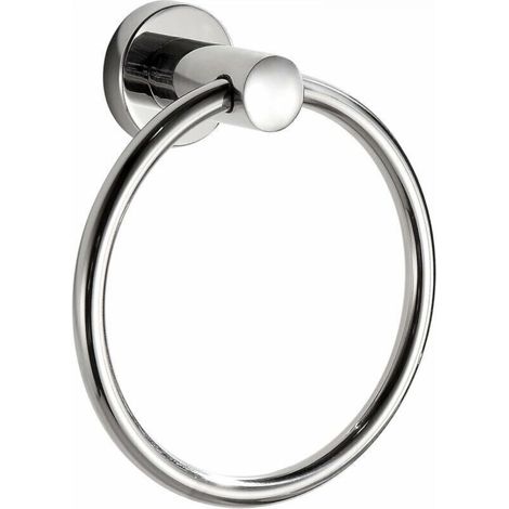 Anello portasciugamani in stile contemporaneo, realizzato in acciaio inox 304 cromato.