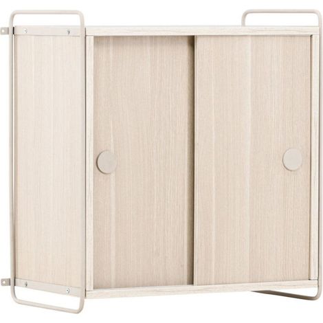Étagère Murale 2 Portes "Paris" 68cm Naturel (1/5)