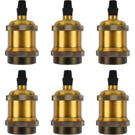 [JAMAIS UTILISÉ] Douille E27 Vintage Lot de 6 Douille Ampoule E27, Douille Ampoule en Aluminium, Douille Edison Rétro pour Plafonniers & Appliques Murales DIY (1/4)