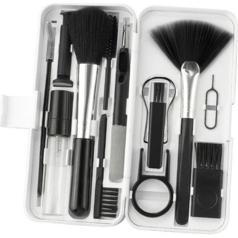 18-in-1 Reinigungsset – Material unbekannt – Multifunktionswerkzeug für Tastaturen, Kopfhörer und Handys – Kunststoff – Weiß