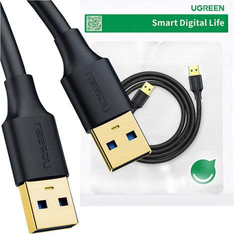 Cable USB 3.0 A-A UGREEN US128 de 2 m (negro)