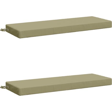 Coussins de banc 2 pièces SOEST 2 pc 100 % polyester Vert clair vidaXL