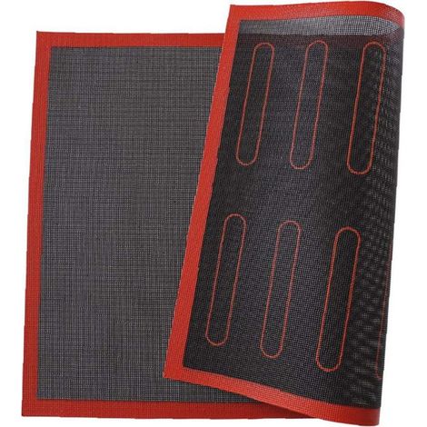 Tapis de cuisson rectangulaires en silicone perforé (lot de 2), 40 x 30 cm, adaptés à la cuisson des pâtisseries et du pain. (1/4)