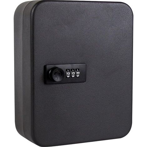 Armoire à clés verrouillable à 20 chiffres, boîte de rangement pour clés pour maison, bureau, appartement (noir, à combinaison) (1/5)