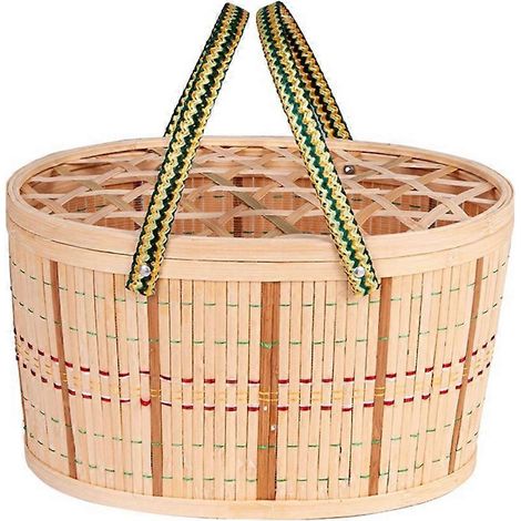 Panier de rangement non pliable pour œufs et autres paniers en bambou tressé (1/4)