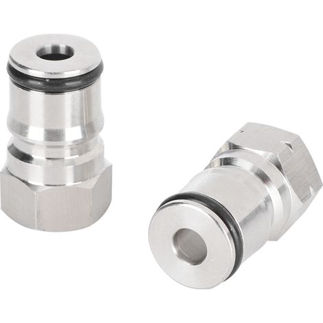 [Fassanschlüsse] 19/32-18 Gewinde-Gas-Flüssigkeits-Kugelverschluss mit Federn für Corny Keg  2 Anschlüsse + 2 Federn + 2 Stopfen  Edelstahl  Ersatzteil (1/5)