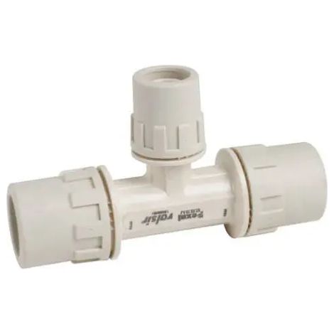 Raccordo a t intermedio ridotto a passaggio totale connessione mediante bicchieratura in tecnopolimero serie pexal easy 26/2x20/2x26/2 VALSIR