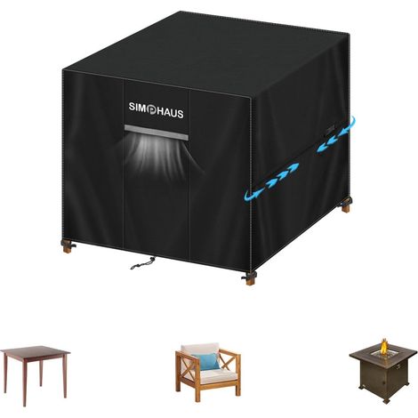 Bâche de Protection Table de Jardin 85x85x80cm Housse Salon Jardin  Housse Brasero Carré Housses de Protection de Table Extérieur Anti-UV 420D Oxford Tissu Imperméable Extérieur (1/5)