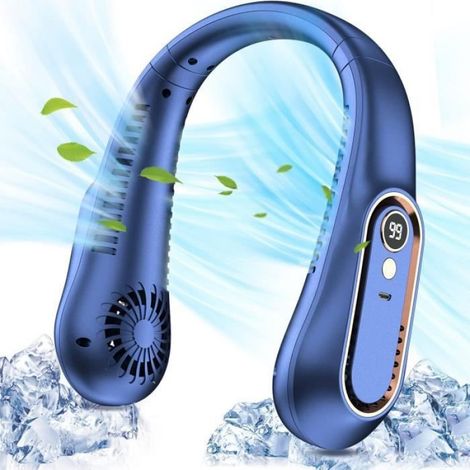 Ventilateur De Cou - Réglable 3 Vitesses - Batterie Rechargeable 2000 mAh - Usage Extérieur Et Intérieur - 1 Pièce (1/4)