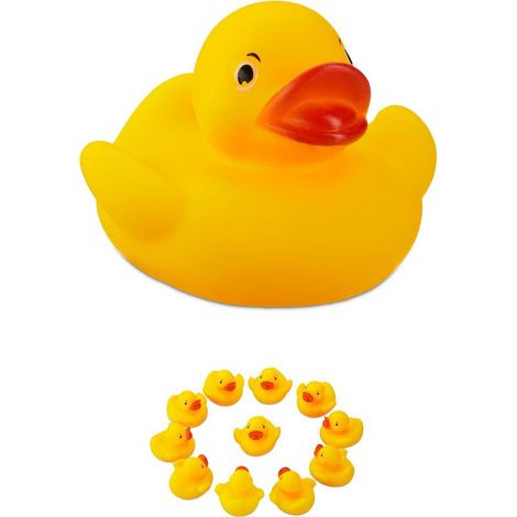 Lot de 12 Canard de bain, 5cm, Jouet de baignoire, PVC, Jaune, Décoration salle de bain, Cadeau anniversaire (1/5)