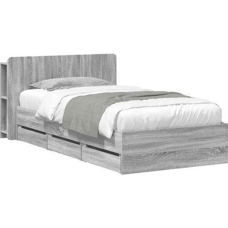 Cadre de lit Sonoma gris avec rangement, 90 x 200 cm (1/5)