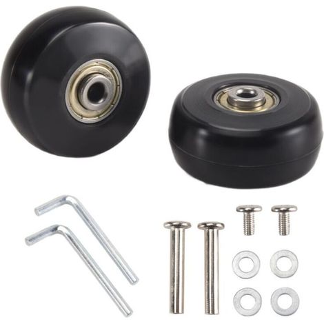 Set di 2 ruote di ricambio per valigie 50 x 24 mm, ruote girevoli in PU, cuscinetti a sfera in acciaio, kit di riparazione