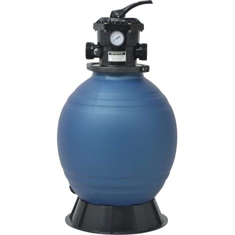 INLIFE Filtre à sable pour piscine avec vanne 6 positions Bleu 460 mm (1/5)
