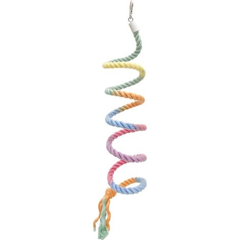 Hemp Rope Perch for Birds, Foldable and Colourful Gradient Rope Perch Stand for Parrots, Cockatiels, Parakeets, Lovebirds, Sugar Gliders (1/5)