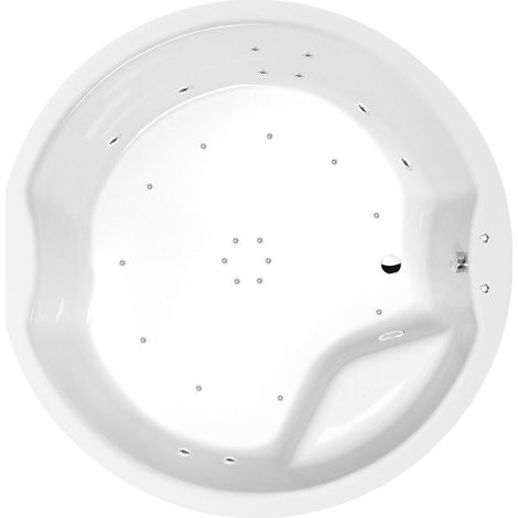 ROYAL ROUND Baignoire balnéo, 172x172x49cm, Active Hydro-Air, chrome (1/5)